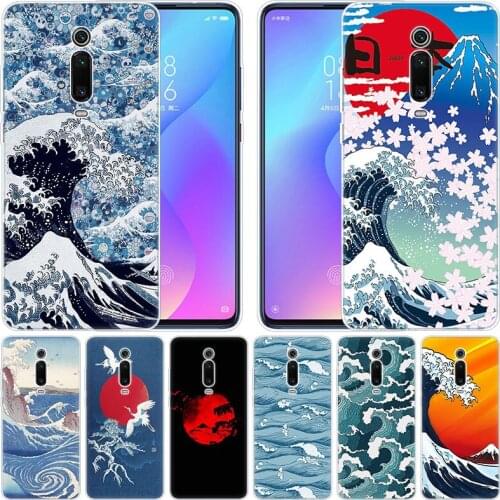Soft Silicone Case Japanese Art The Great Wave for Xiaomi Pocophone F1 Mi 9T Pro CC9 CC9E 9 9SE 8 A3 A2 Lite A1 5X 6X Mix3 Play
