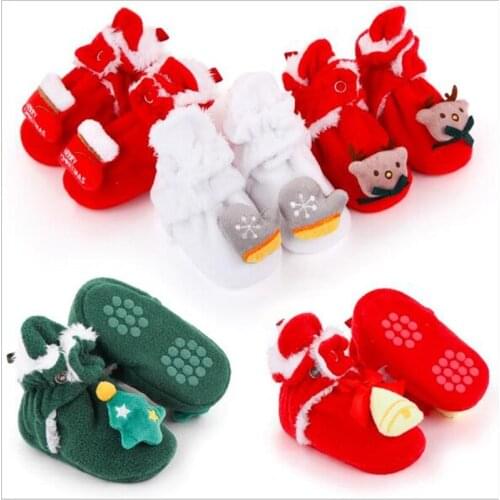 2020 New Baby Winter Warm First Walkers Lovely Cartoon Baby Shoes Boots Newborn Boys Girls Soft Shoes For Christmas Gift
