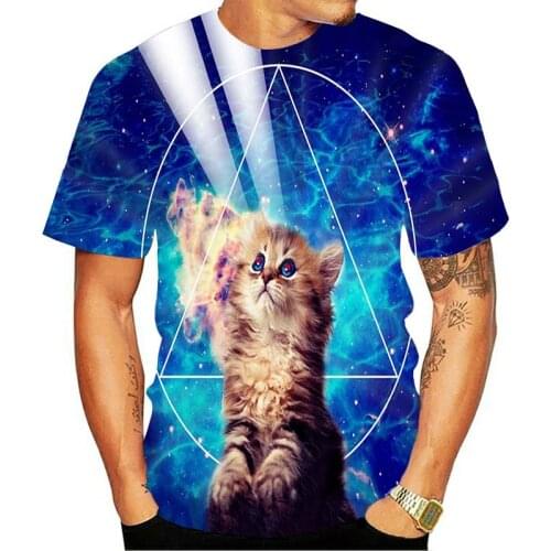 2021 New Galaxy Space 3D T Shirt casual Lovely Kitten Cat Eat Taco Pizza Funny Tops Tee tshirts Short Sleeve Summer clothing