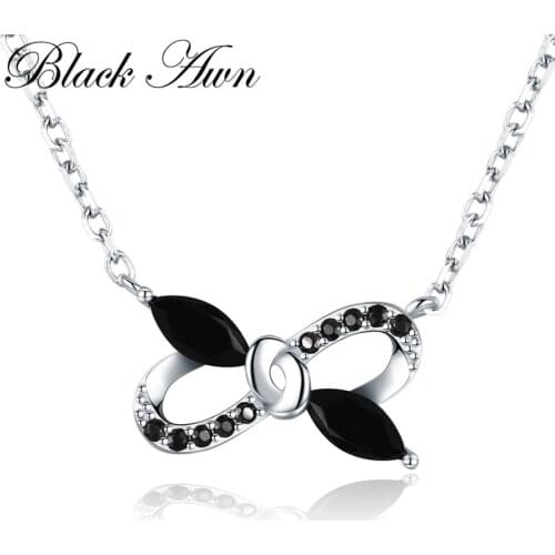Bow Shape Romantic Arrive 925 Sterling Silver Fine Jewelry Trendy Flower Engagement necklaces & pendants for Women K039
