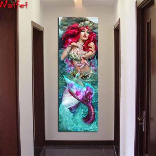 Full square 5d diy Diamond Painting Beautiful mermaid large Diamond Embroidery CrossStitch Diamond puzzle elf,Amazing artworks