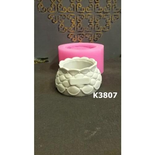 Patterned flower pot silicone mold
