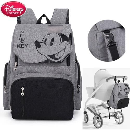 Disney Diaper Bag Backpack Mickey Mouse Disney Mummy Bag Maternity for Baby Care Nappy Bag Travel Stroller Handbag Free Hooks