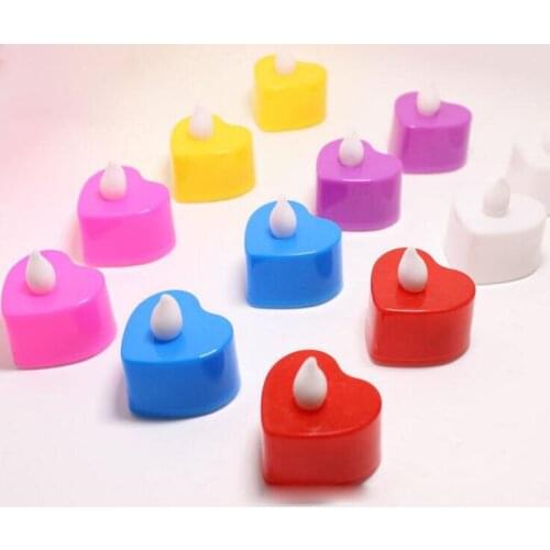 LED lights wedding electronic candle lamp party event flameless flickering battery candles colorful Love hearts hearts candles