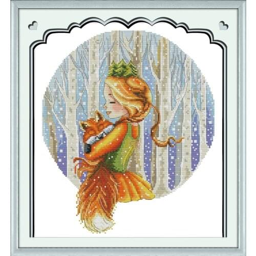 Everlasting Love Forest Princess Chinese Cross Stitch Kits Ecological Cotton Clear Printed 11CT DIY Christmas Wedding Decoration