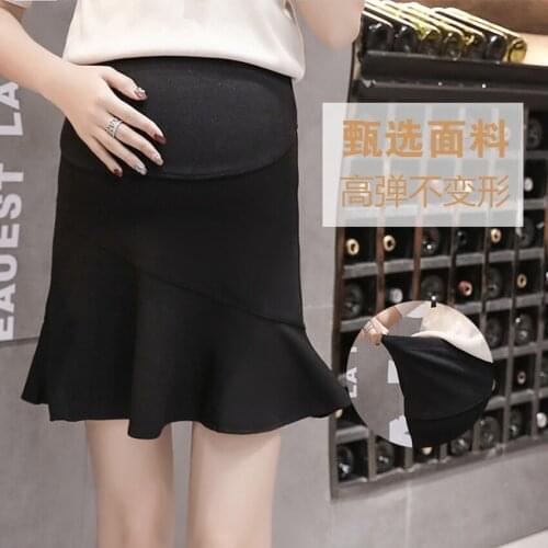 Pregnant womens skirts summer 2020 new fashion tide mother wear wild pregnant womens stomach lift high waist skirt
