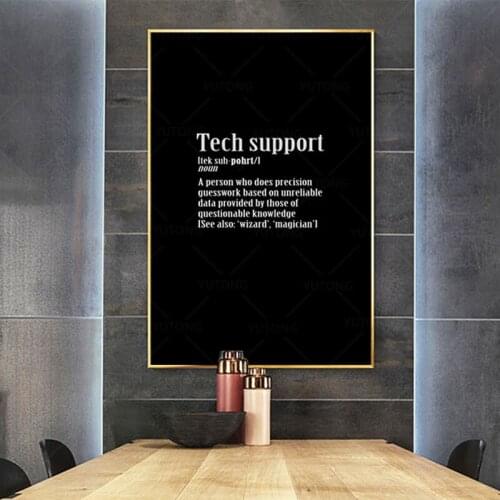 Funny Tech Support Definition Computer Nerd Geek Canvas Painting Poster Modern Family Room Living Room Decoration