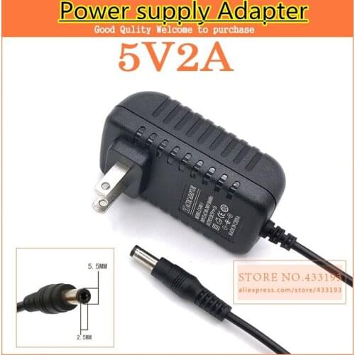1PCS 5V2A New AC 100V-240V Converter Adapter DC 5V 2A 2000mA Power Supply US Plug DC 5.5mm x 2.1mm Free post shipping