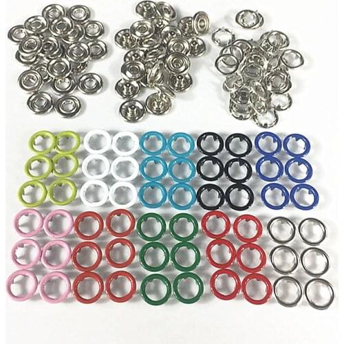 100 sets of high-quality snap buttons 9.5 mm dark buckle hollow button 10 color metal children door buckle wholesale buckle