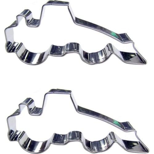 Bulldozers shape 2 piece biscuit cutting molds, baking tools, cake decorating soft candy tools