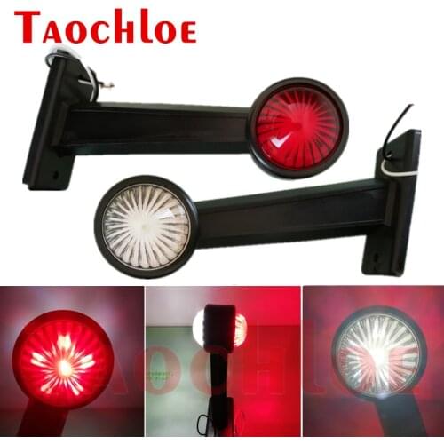2Pcs 12V 24V LED Parking Lights Truck Trailer Tractor Red White Position Lamp Rear Side Marker Signaling Lamps