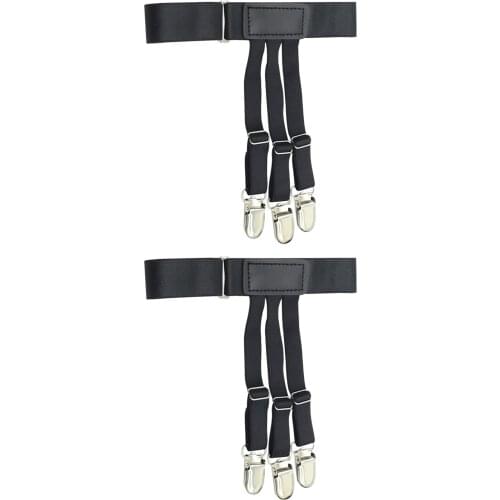 2pcs Men Women Elastic With Clip Shirt Stay Belt Uniform Universal Dress Tidy Adjustable Length Comfortable Suspender Fixing