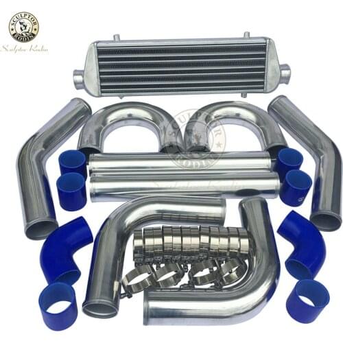 Universale Turbo Intercooler 510*140*65mm 2.0" di Ingresso Uscita Alluminio e Pinna 2.0 "turbina tubo in alluminio piping kit