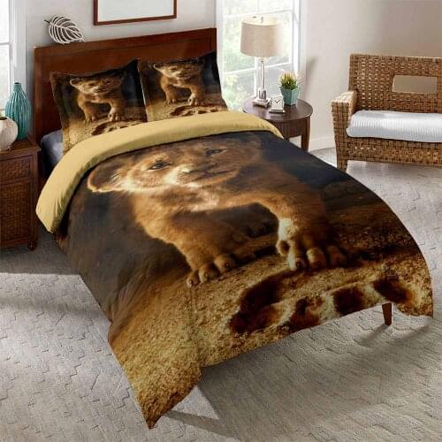 3D Printing Lion Bedding Set Animal Lion King Duvet Cover 220x240 Bed Set Adults 3D Quilt Kids Adults King Size Bed Linens