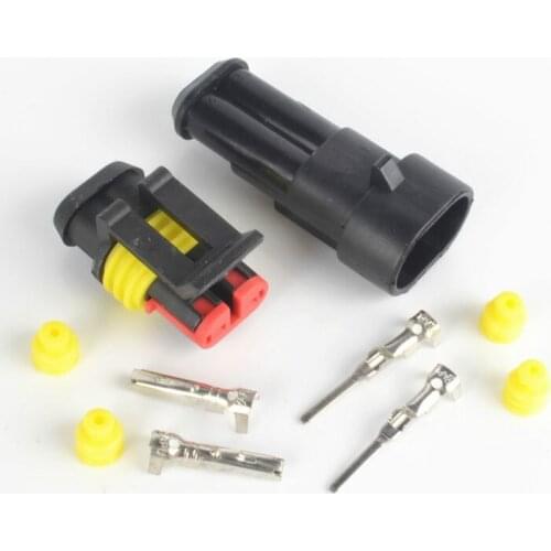 5set 2 Pin Way Waterproof Connector 2P Plug Automotive Electrical Wire Connector