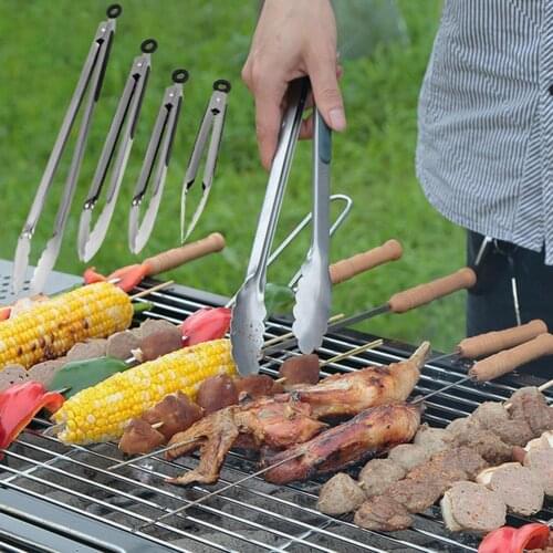 9/12/16/16inch Stainless Steel BBQ Tongs Kitchen Food Salad Buffet Grill Clip BBQ Tool