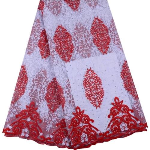 New Design African Cord Lace High Quality French Lace Fabric With Stones 2019 African Lace Fabric for Nigerian Wedding F1483