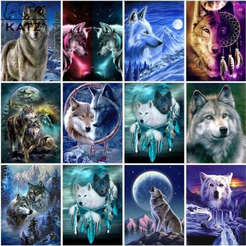 Wolf Diy 5D Diamond Painting Creative Art Painting Animal Diamond Embroidery Cross Stitch Diamond Mosaic Home Decoration