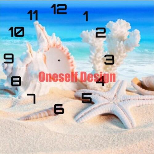 Diamond painting full clock beach diamond embroidery full clock diy frame Christmas gifts diamond mosaic sale diamond art kit