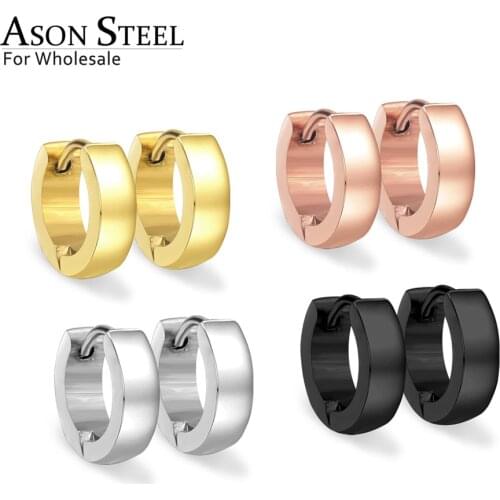 ASONSTEEL Modern Korean Statement Hoop Earring for Rose Gold Silver Color Women Stainless Steel Earrings Set for Women Jewelry