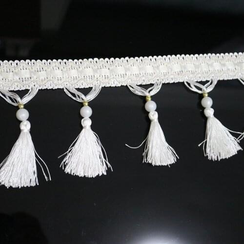 1yard beaded fringe trims for clothes curtain Handmade beading trimmings diy sewing accessories