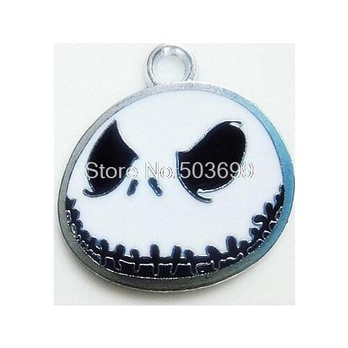 C3!Wholesale 100 pcs Vicious David Skull Metal Zinc Alloy Enamel Charms Pendants for Girl Jewelry Craft Making DIY