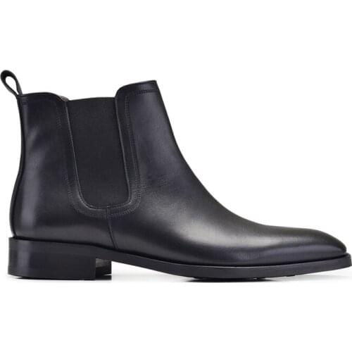 Nevzat Onay Genuine Leather Black Men Chelsea Boots -12031