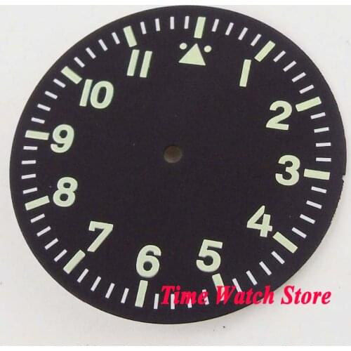 35.5mm black sterial dial luminous Watch Dial fit for Miyota 8215 821A Mingzhu 2813 Automatic movement D137