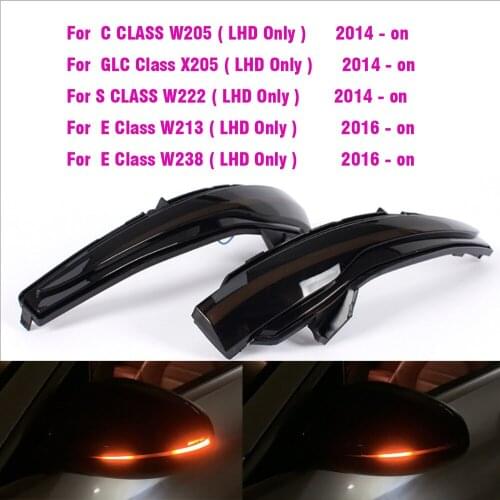 Dynamic Turn Signal Lights For Mercedes Benz W205 W213 GLC AMG 2 Color Car Side Wing Rearview Mirror Indicator Blinker Lamp LED