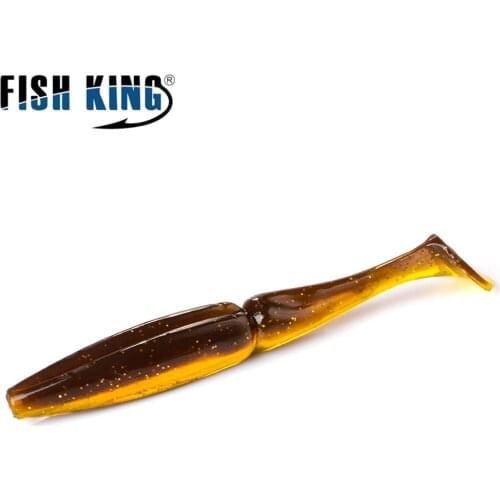 FISH KING 9-10.5cm Silicone Bait Soft Fishing Lure T Tail 6-10pcs Rubber Artificial Baits Wobblers For Bass Pike