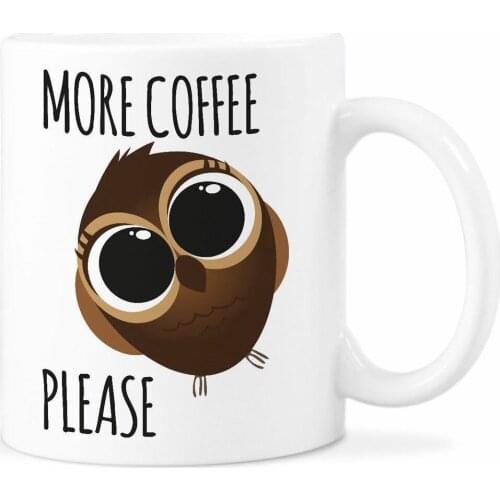 Cute Owls Coffee Mugs for Owl Lover More 320ml Ceramic Coffee Please Animal Cup Gift