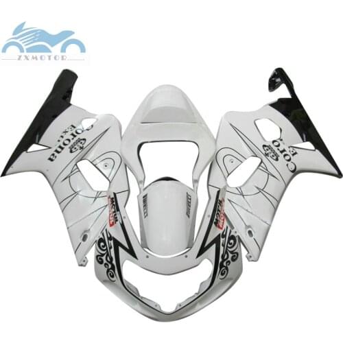 ABS plastic Fairings kit for SUZUKI 2001-2003 GSXR600 GSXR 750 K1 motorcycle fairing GSXR750 600 01 02 03 white corona bodywork