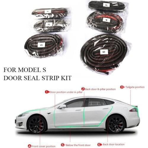 Car Door Seal Strip Kit Soundproof Strip Noise Insulation Weather Strip Sealing for Tesla Model S