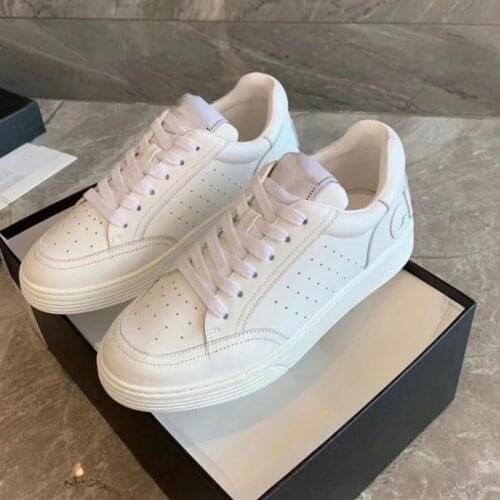 Womens Sneakers White Genuine Leather Casual Shoes Outside Running Shoes Chic Luxury Brand Fashion New Designer Shoes for Woman