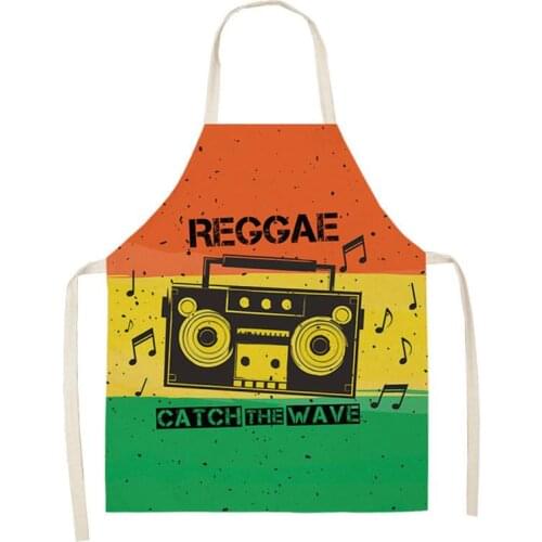 Musical Notes Kitchen Apron for Women Colorful Note Printed Sleeveless Cotton Linen Aprons For Cooking Home Cleaning Tools