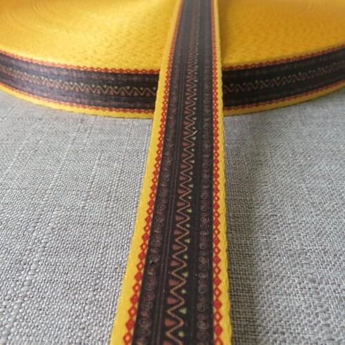 1 Yards Ethnic Style Width 25mm Printed Webbing Bag Straps Tape Dog Collar Leash Harness Decoration Belt Garment DIY Accessory