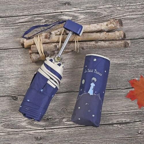 New Quality Mini Simple fashion Sunny and Rainy Umbrella Folding Umbrella Sun Protection Anti UV Parasol Windproof Men and Women