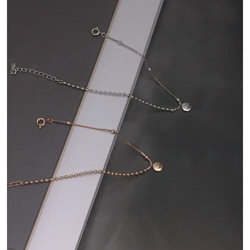 Fashion 925 Sterling Silver Box Chain With Beads Bracelets Lucky Charm Bracelets For Women Jewelry Accessories 2021