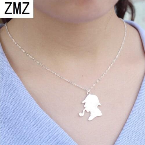 ZMZ 2018 Europe/US fashion face profile pendant lovely detective necklace gift for mom/girlfriend party jewelry