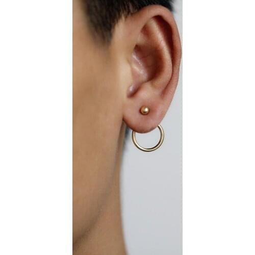 Fashion jewelry accessories metal circle earrings men