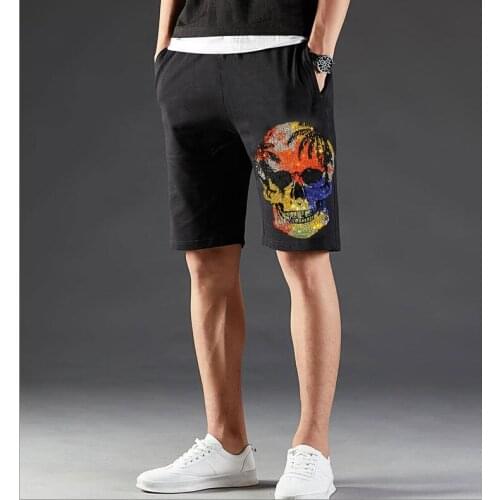 Rhinestones Men Summer Shorts 2020 Mens Streetwear Hip Hop Short Casual Shorts Big Size
