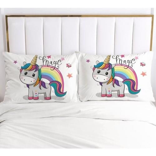3D Unicorn Pillow Cases Cartoon Decoration Throw Pillow Cover Bedding PillowCase For Children Kids Baby Girls Boys 50x70 50x75