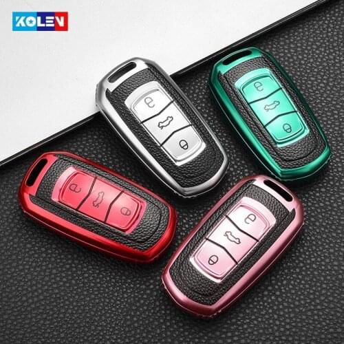 New Leather + TPU Car Remote Key Full Cover Case Fob For Geely Atlas Boyue NL3 EX7 Emgrand X7 EmgrarandX7 SUV GT GC9 Borui Shell