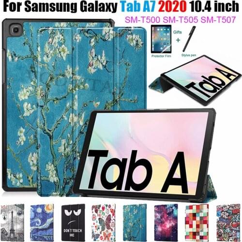 New For Samsung Galaxy Tab A7 2020 SM-T500 SM-T505 SM-T507 T500 10.4 inch Ultra Thin PU Leather Back Hard Stand Case Smart Cover