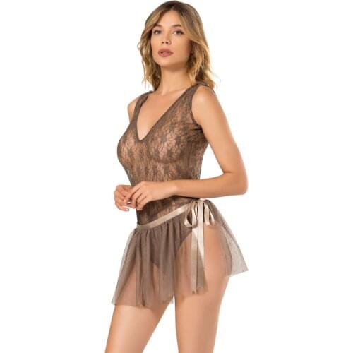 NUNELL Women Coffee Removable Accessorized Ruched Fancy Bady