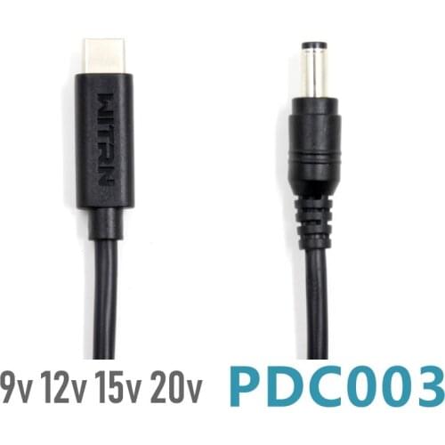 PD23.0 to 5525DC male DC 5.5*2.5PD/QC4 deception trigger transfer charging line PDC003 length 1m