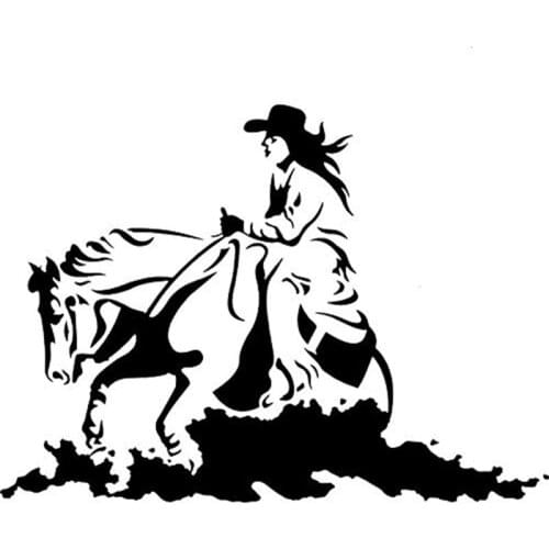 Horse riding Car Sticker Cool Car Decor Removable Black/silver AL474