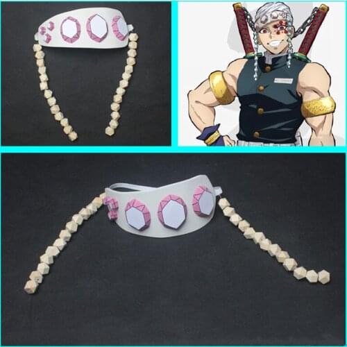 Anime Demon Slayer Kimetsu No Yaiba Uzui Tengen Headwear Headband Cosplay Props