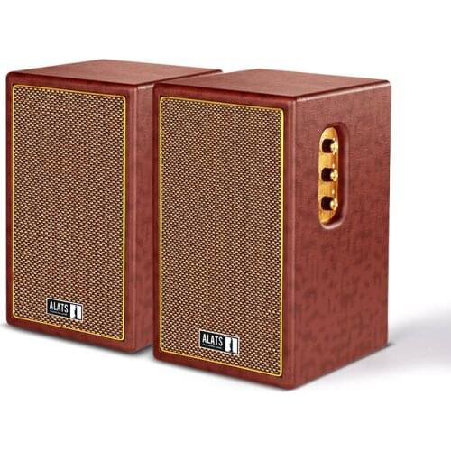 60W 4" HiFI Sound Stereo Retro Bookshelf Speaker System BASS BT5.0 USB AUX Optical Wireless Active Speaker