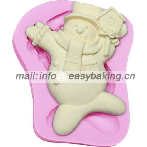 Christmas 3D Snowman Silicone Mold Polymer Clay Crafts Cameo Cake Decoration Fondant Chocolate Cake Tools
